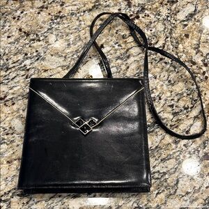 Vintage Bally Elegant Black Leather Shoulder Bag